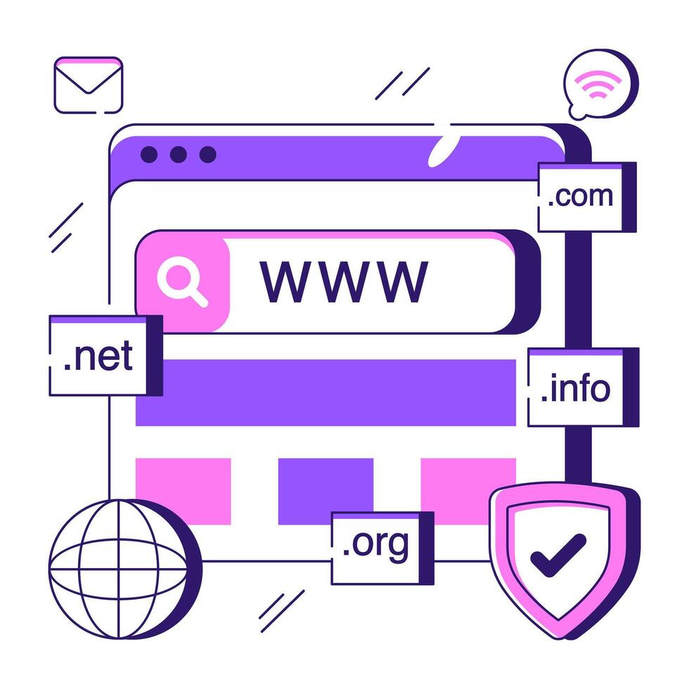 An illustration design of web domains vector
