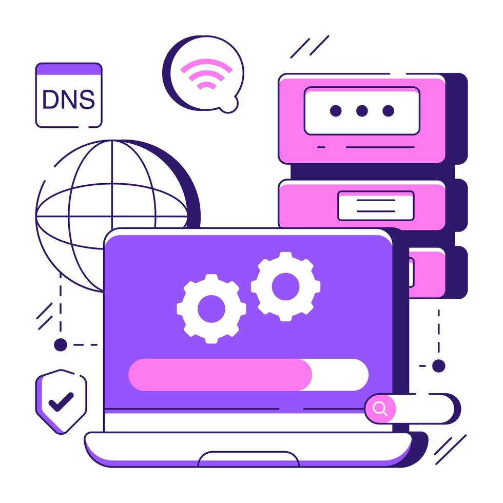 A unique design illustration of system setting vector