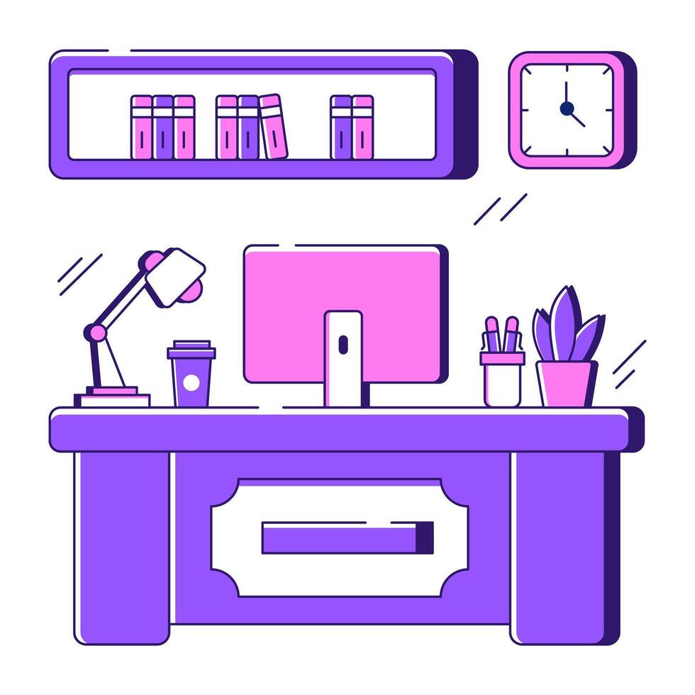 A unique design illustration of workplace vector