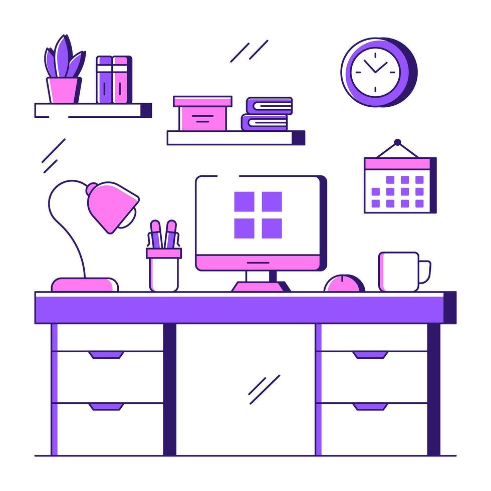 A unique design illustration of workplace vector
