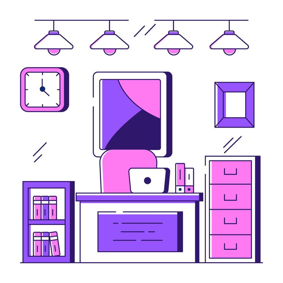 A unique design illustration of workplace vector