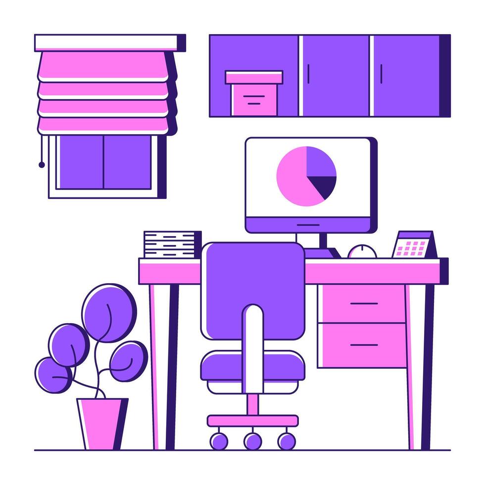 A unique design illustration of workplace vector
