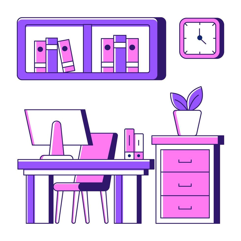 A unique design illustration of workplace vector