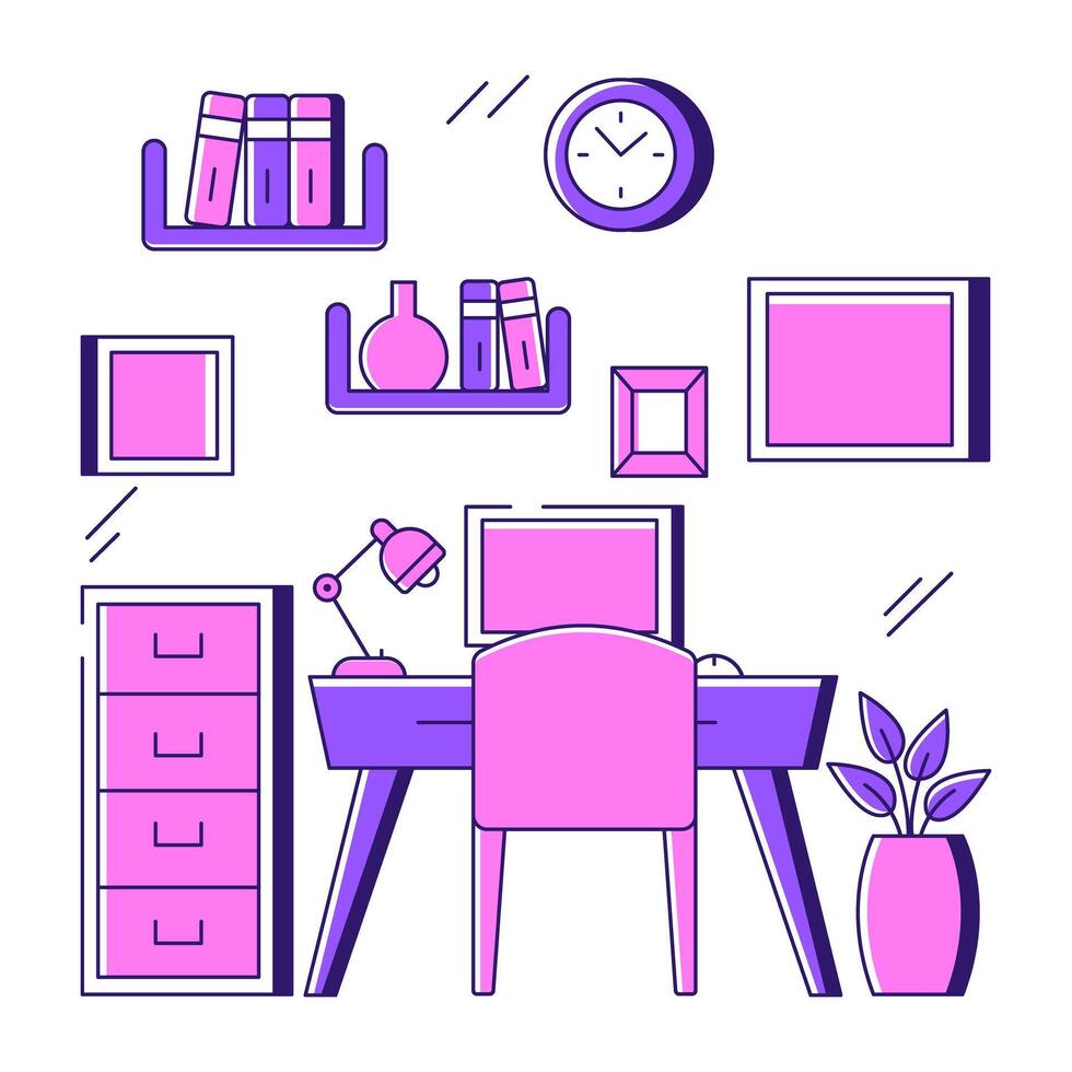 A unique design illustration of workplace vector