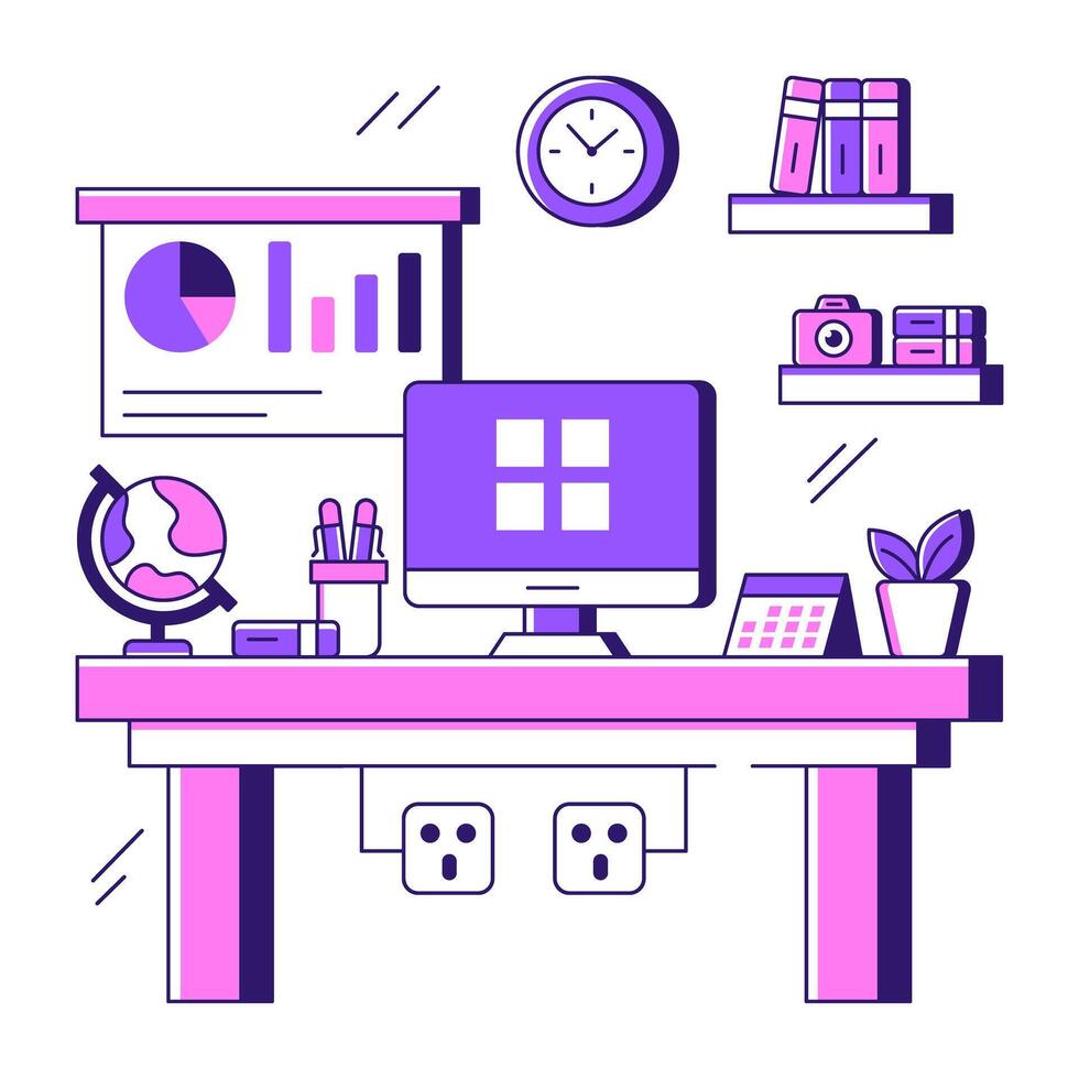 A unique design illustration of workplace vector