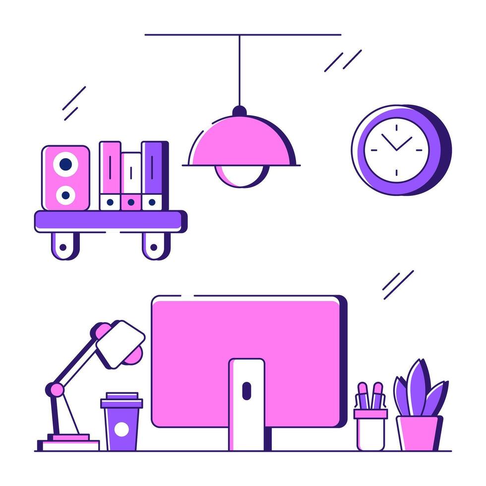 A unique design illustration of workplace vector