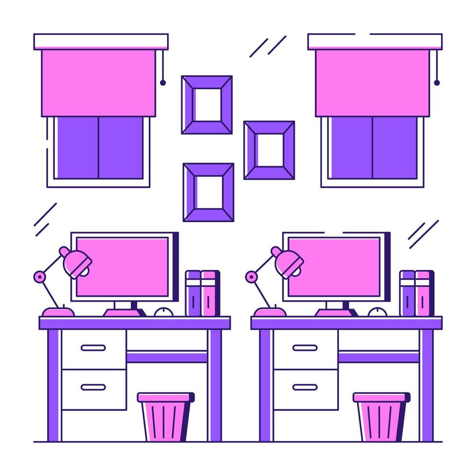 A unique design illustration of workplace vector