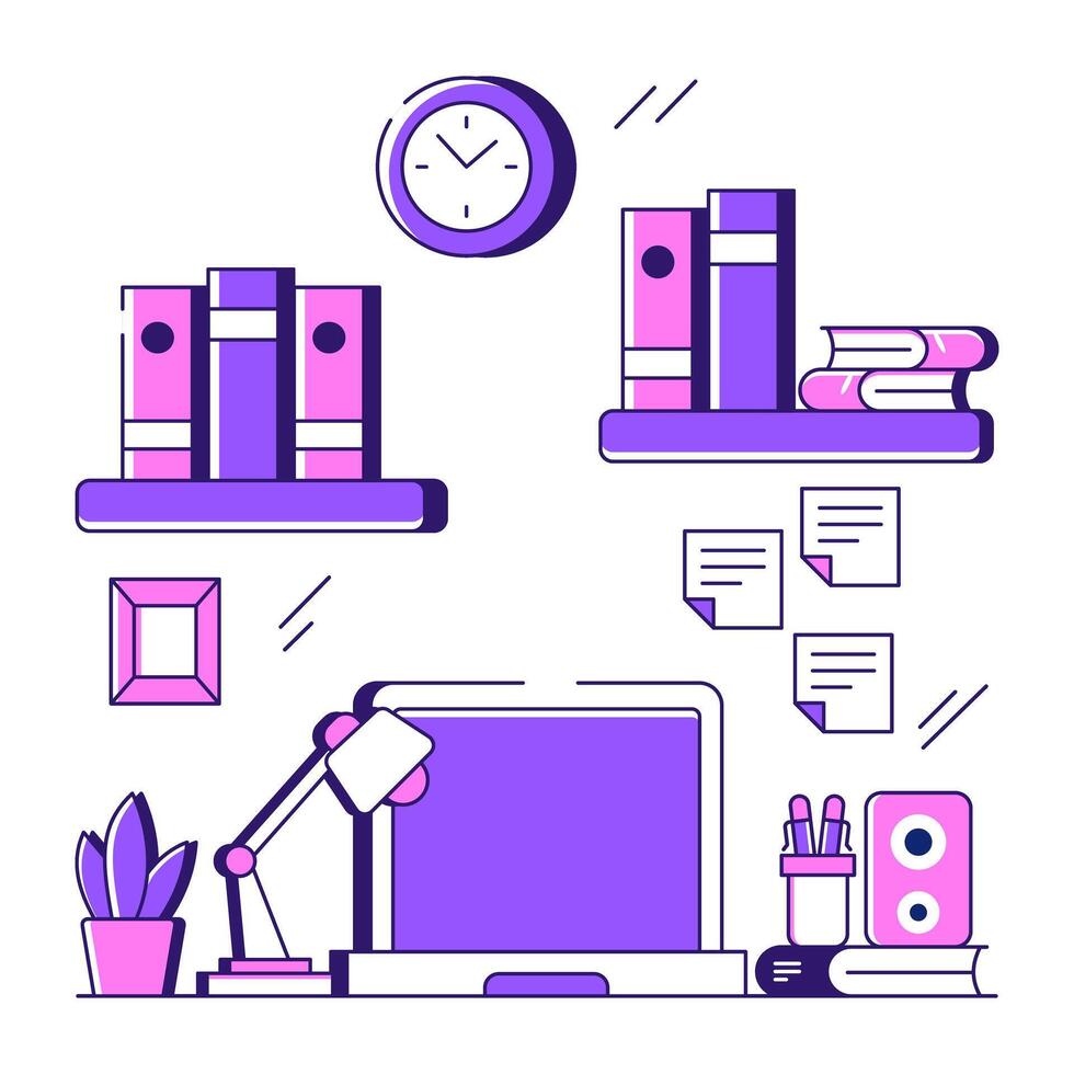 A unique design illustration of workplace vector