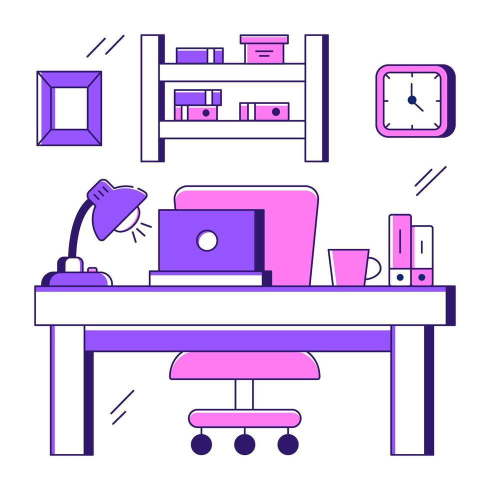 A unique design illustration of workplace vector
