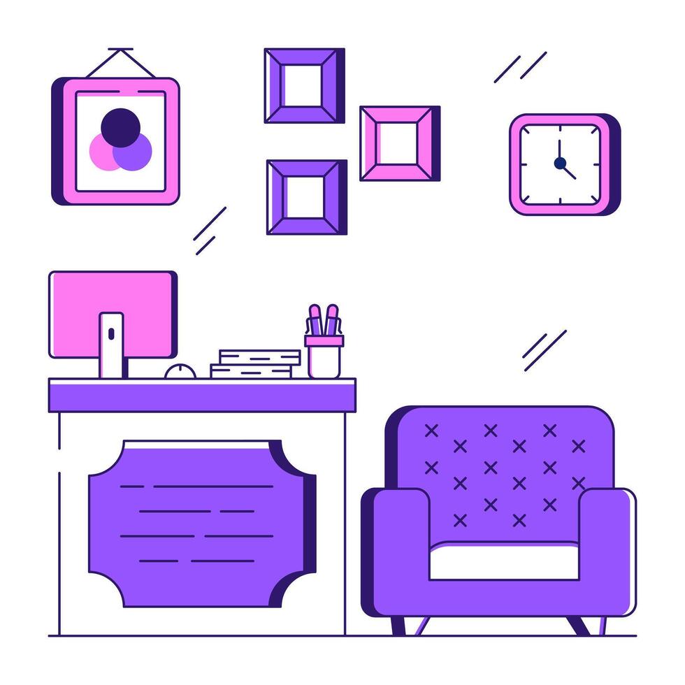 A unique design illustration of workplace vector