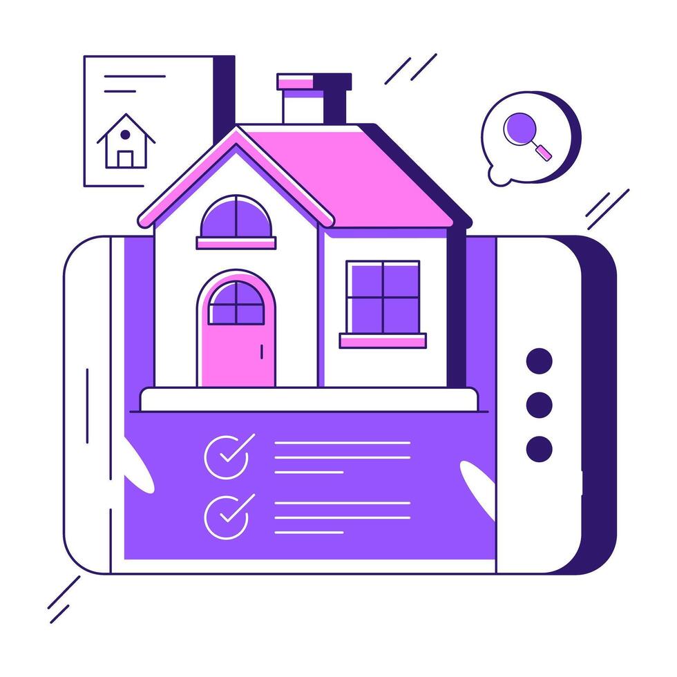 Modern design illustration of online home vector