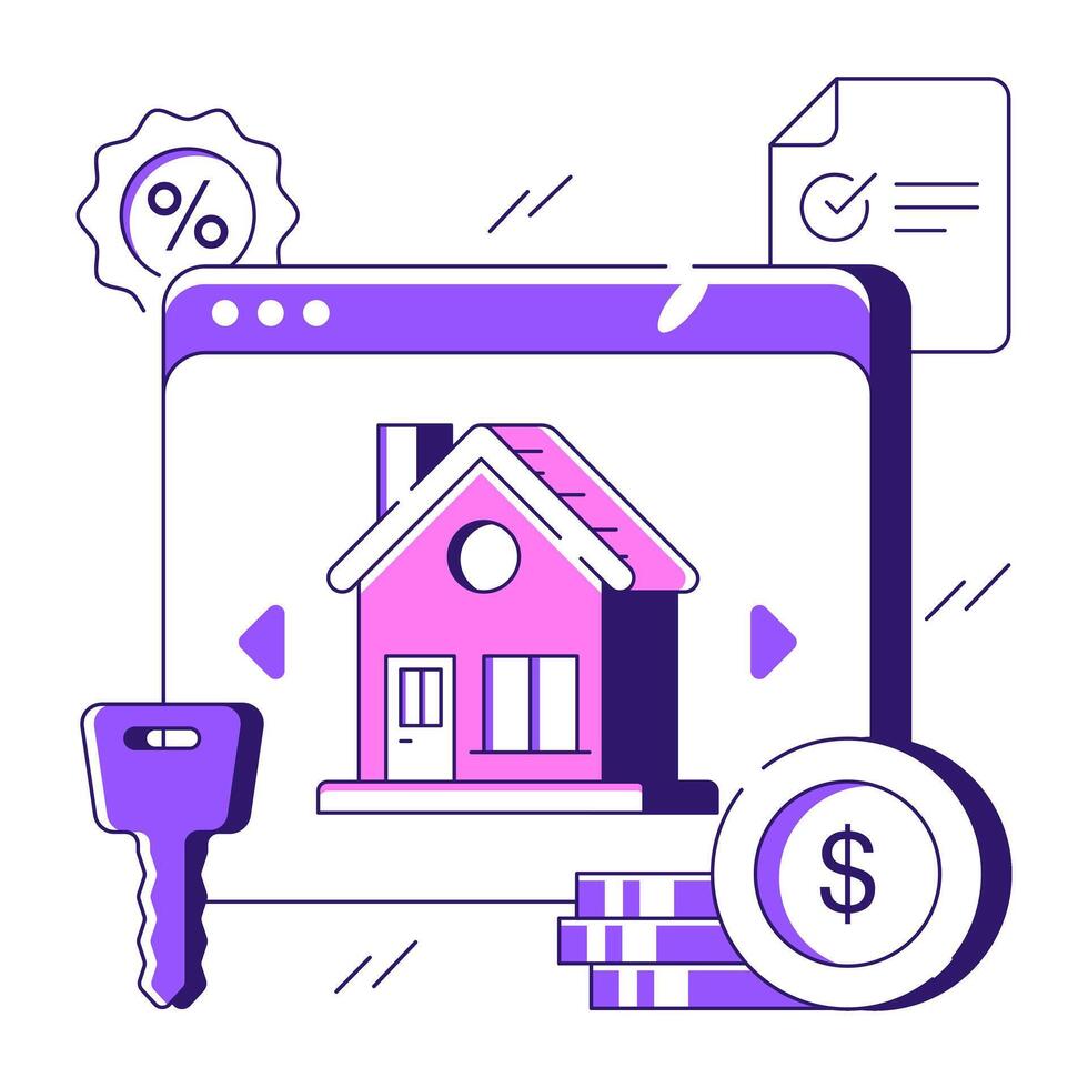 Premium design illustration of real estate website vector