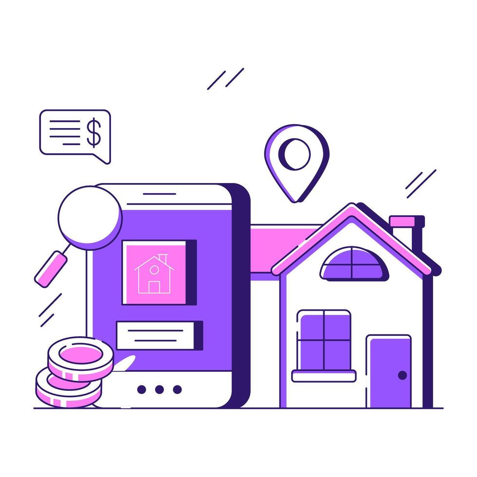 A beautiful design illustration of house location vector