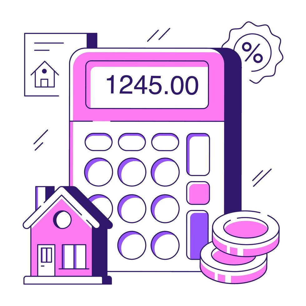 Perfect design illustration of home calculation vector