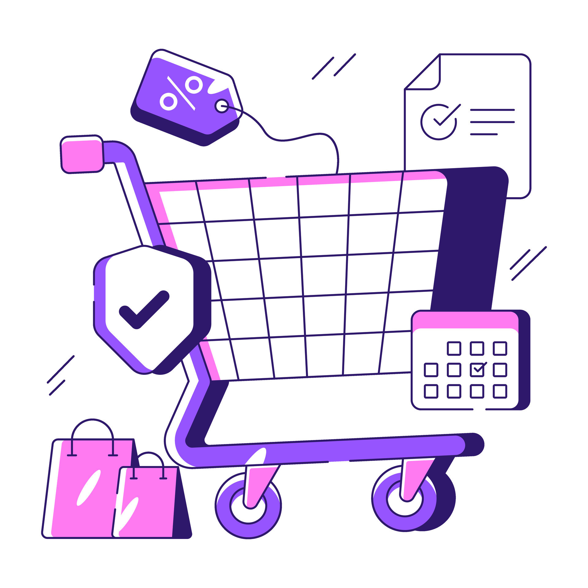 Creative design illustration of shopping cart 49152840 Vector Art at ...