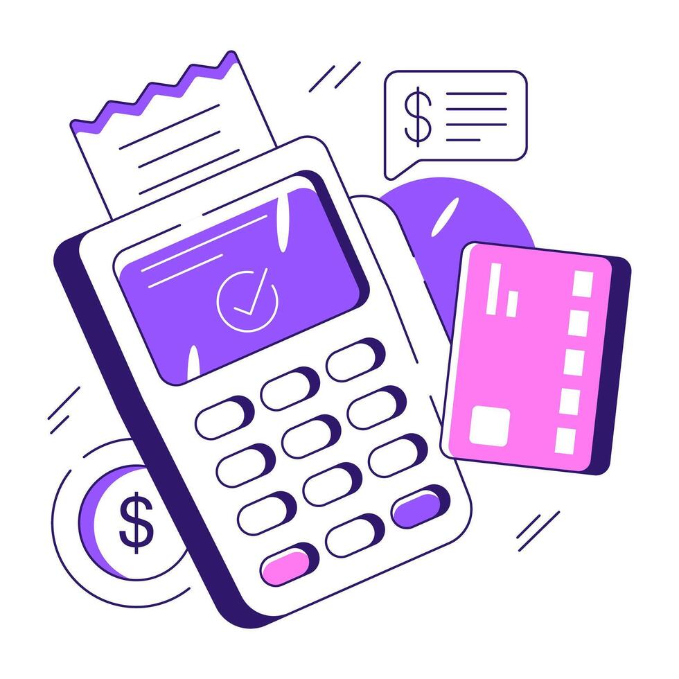 Modern design illustration of bill machine vector