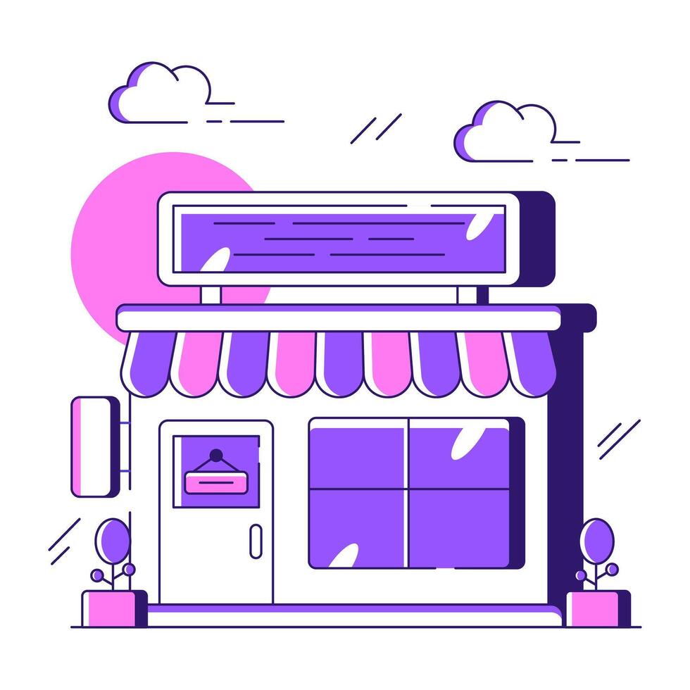 A trendy design illustration of shop vector