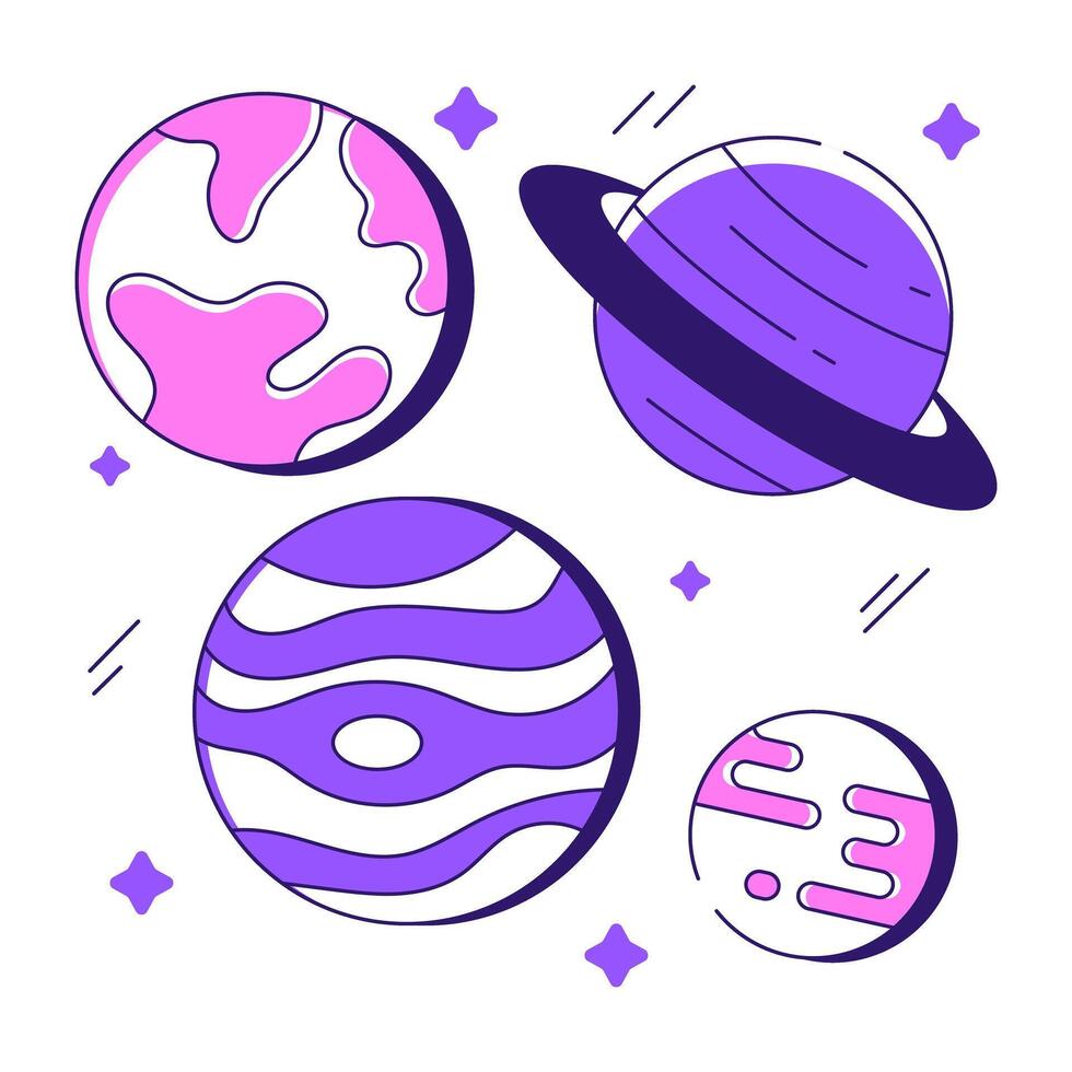 Modern design illustration of revolving planets vector