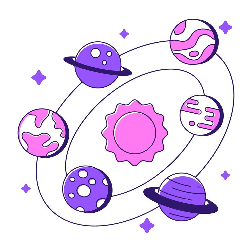 Modern design illustration of solar system vector