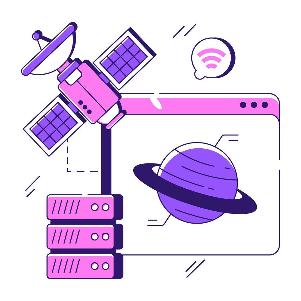 Modern design illustration of revolving planet vector