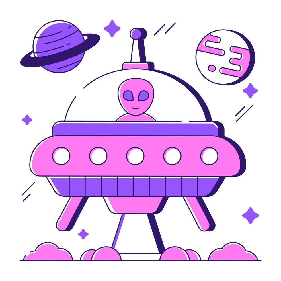 Trendy design of space capsule vector