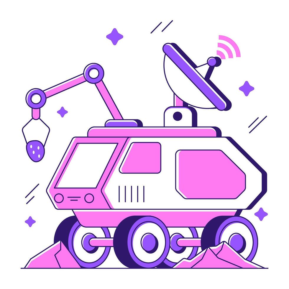 A unique design illustration of space rover vector