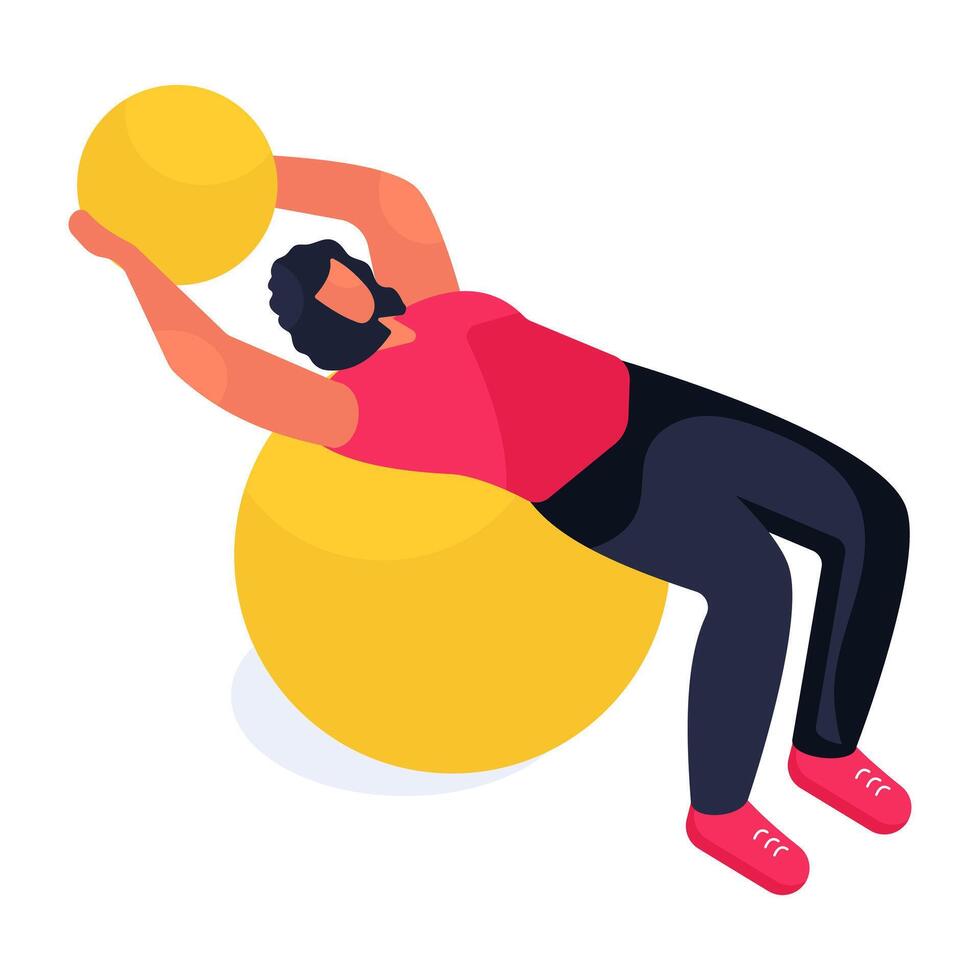 An illustration design of yoga ball vector