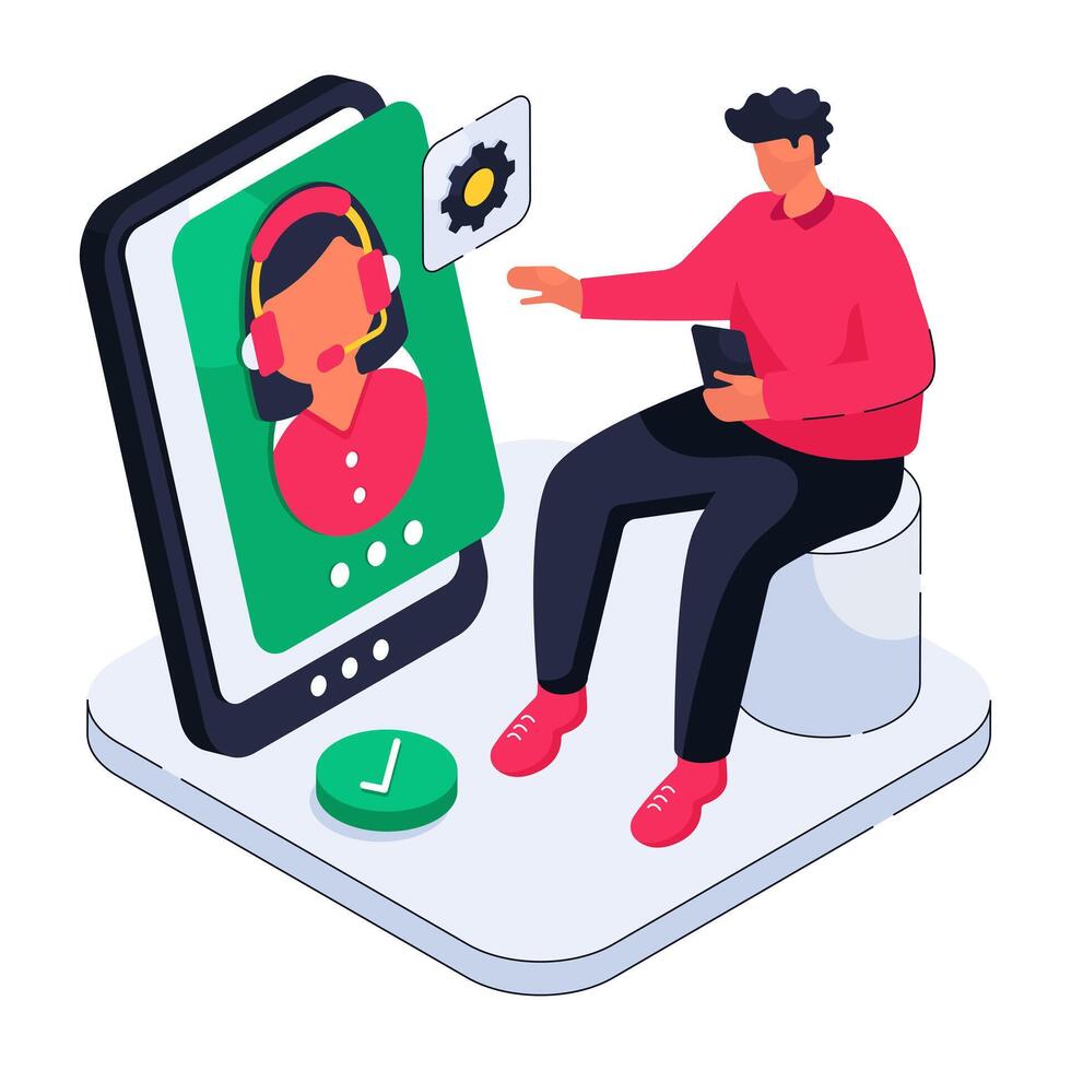 A colored design lilustration of mobile csr vector