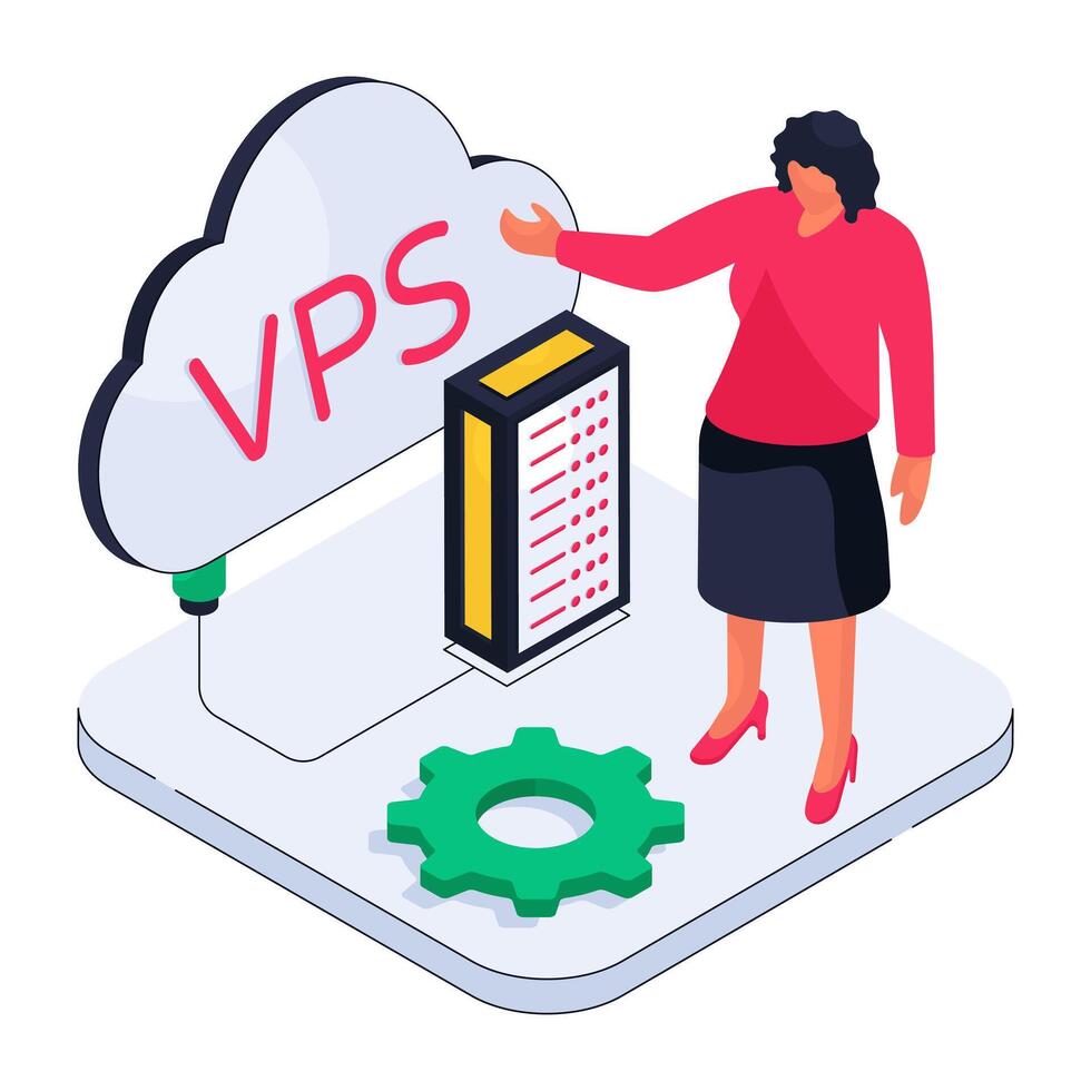 A unique design illustration of cloud database vector