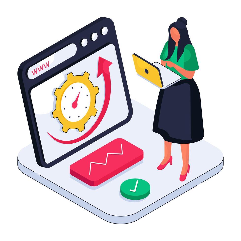 Modern design illustration of web speed optimization vector