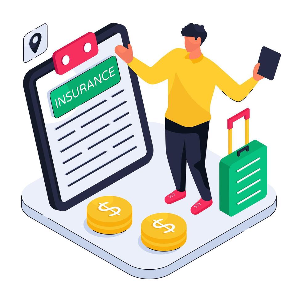 An illustration design of insurance paper vector