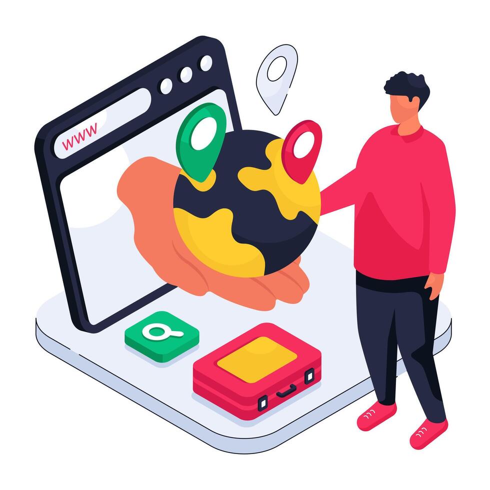 Premium design illustration of global location vector