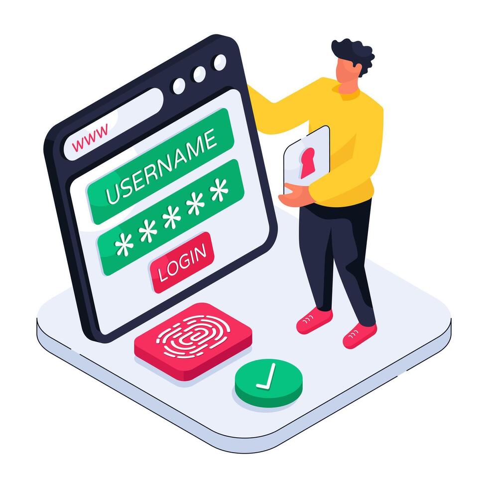 Trendy design illustration of profile login vector