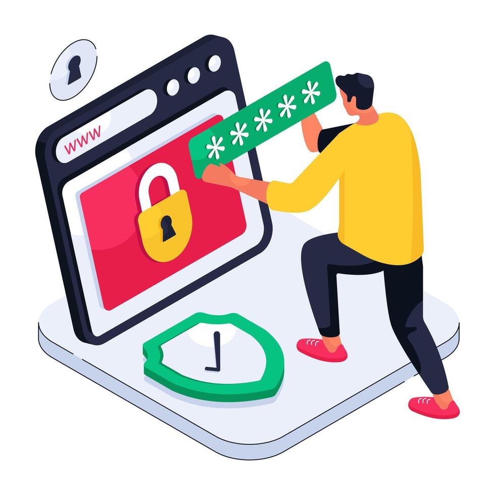 Modern design illustration of locked website vector