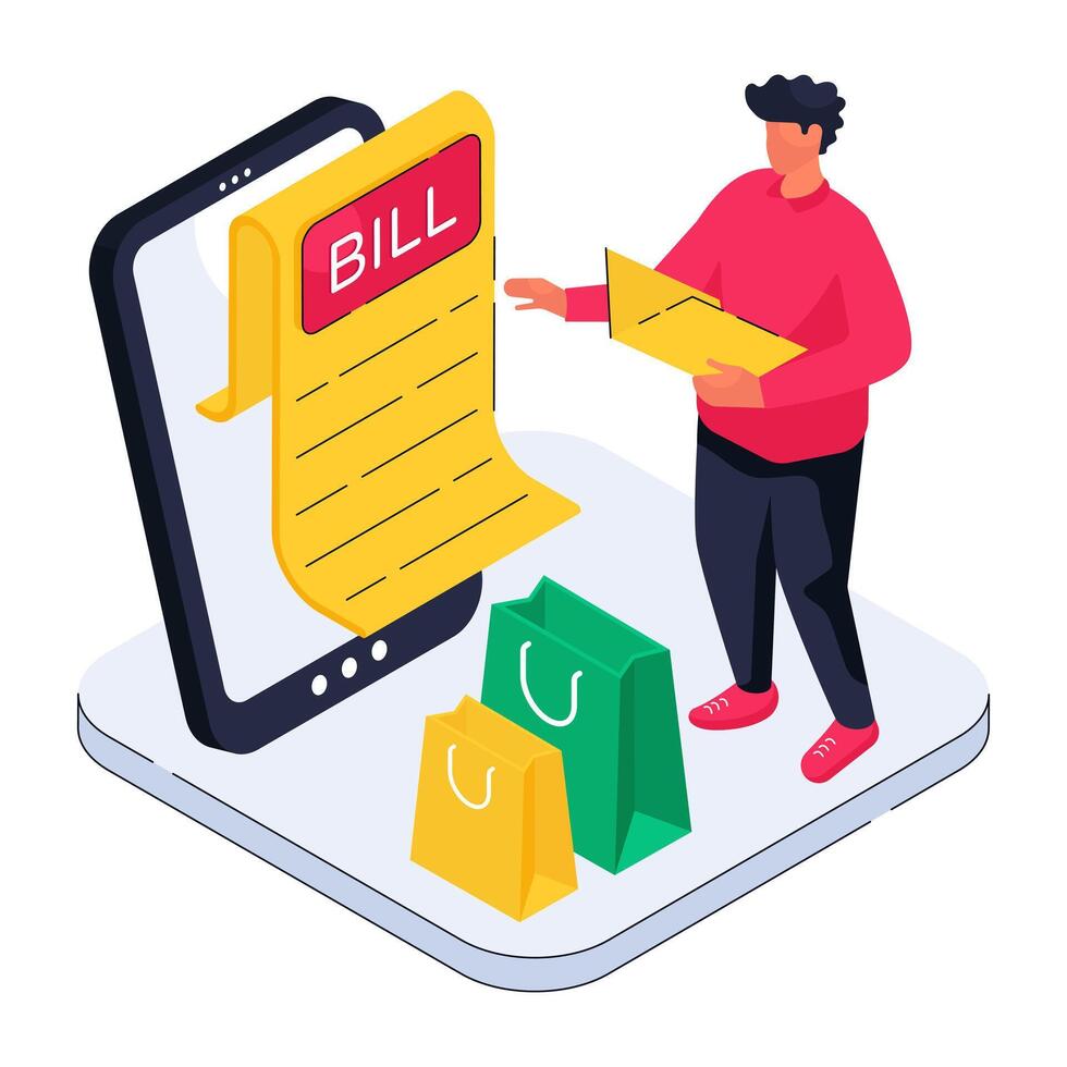 Premium design illustration of mobile bill vector