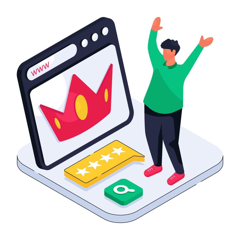 An illustration design of king website vector