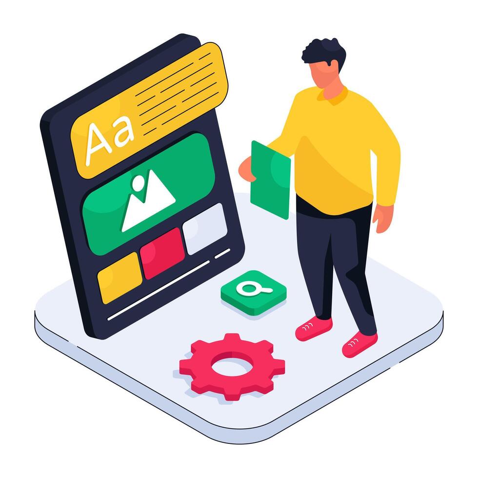 A trendy design illustration of content post vector