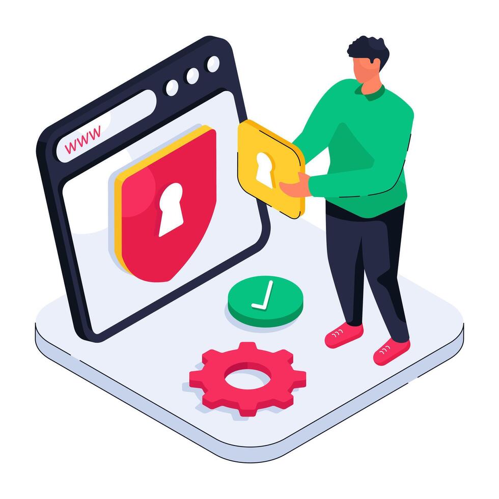 Modern design illustration of web security vector