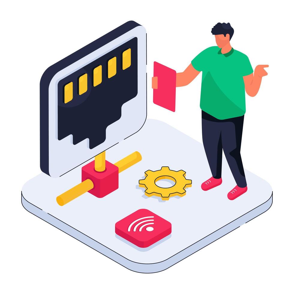 Perfect design illustration of ethernet port vector