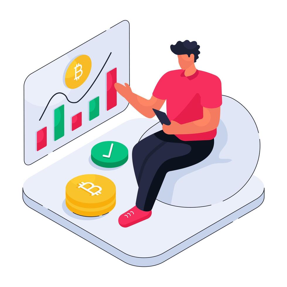Premium download illustration of bitcoin chart vector
