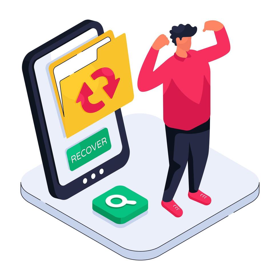 A unique design illustration of data recover vector