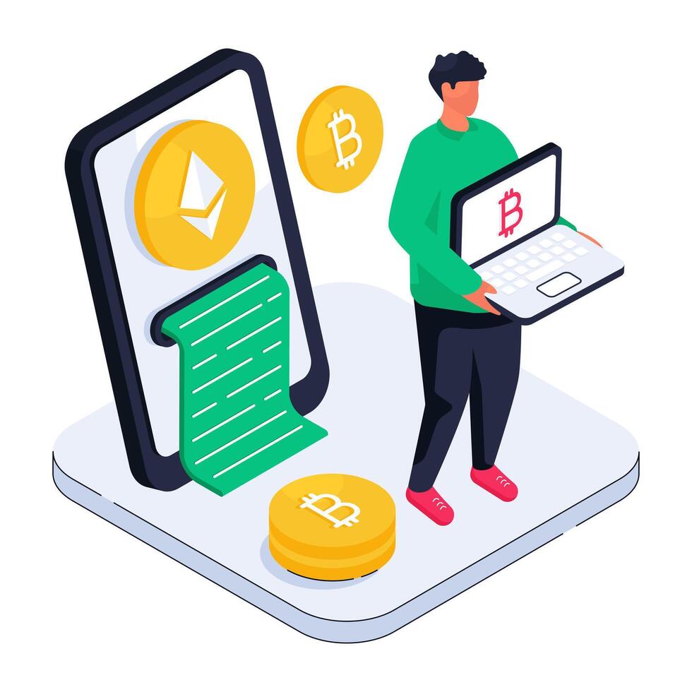 Creative design illustration of ethereum invoice vector