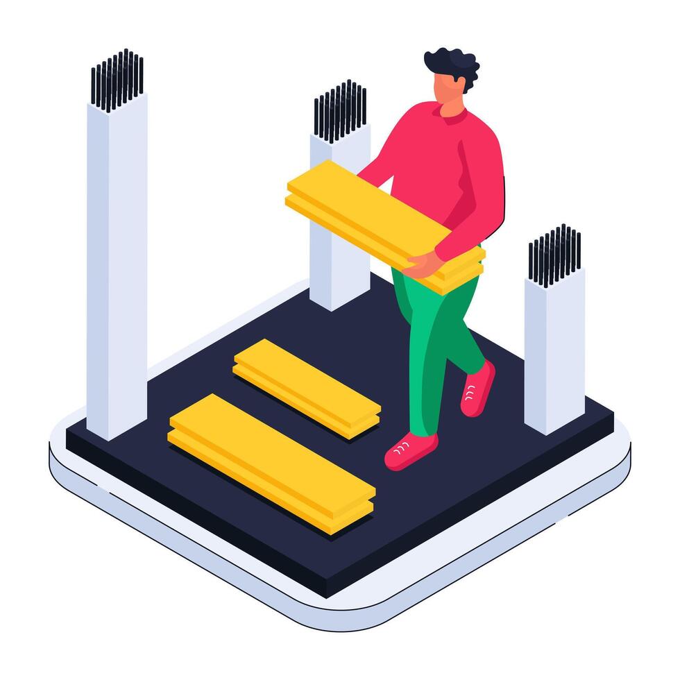 Modern design illustration of lumber vector