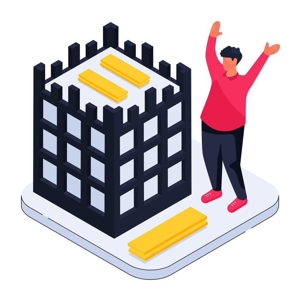 An illustration design of building construction vector