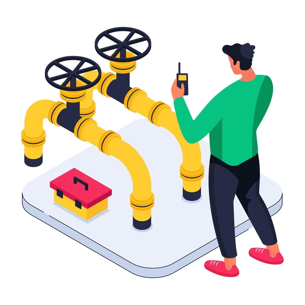 Modern design illustration of gas pipeline vector