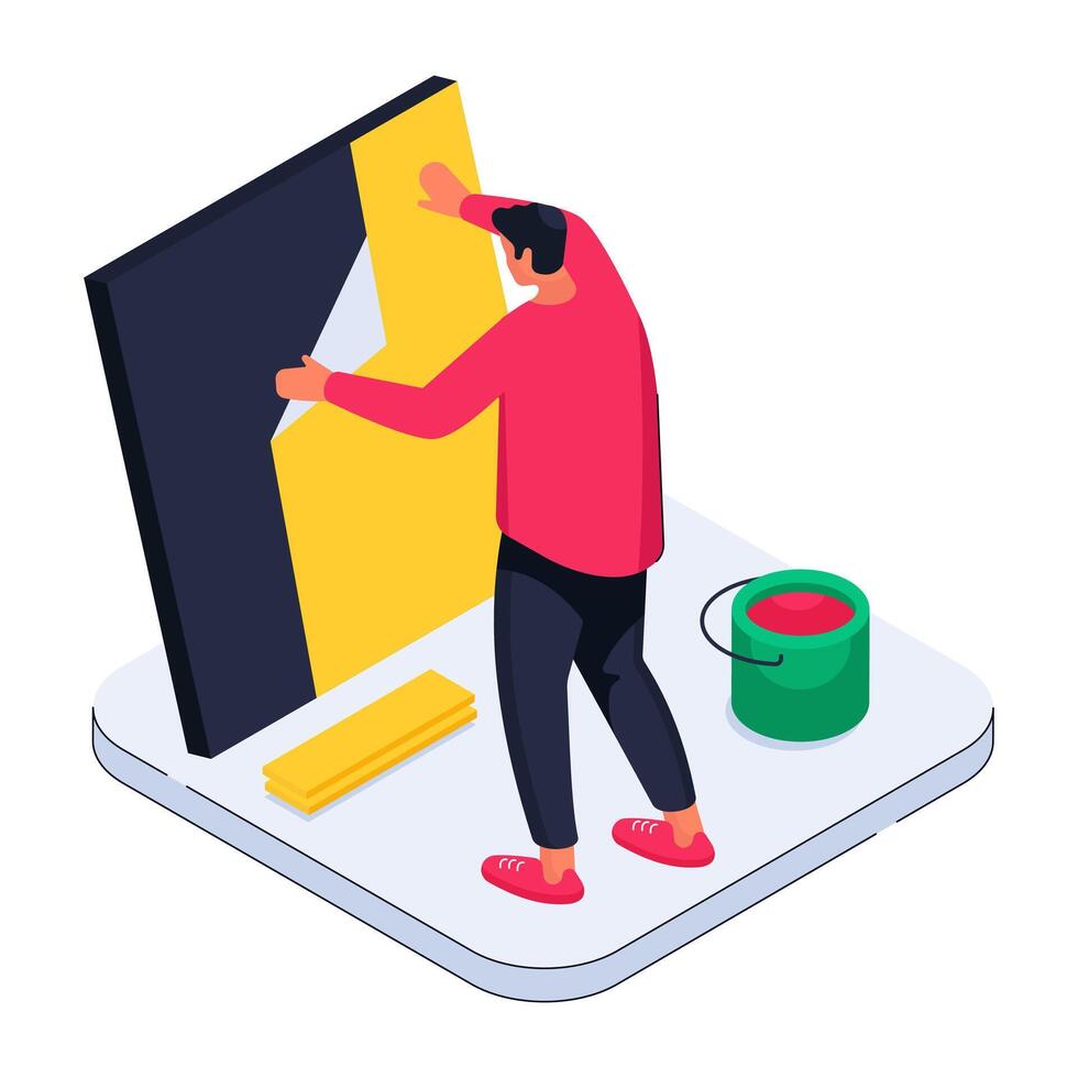 A colored design illustration of paint vector