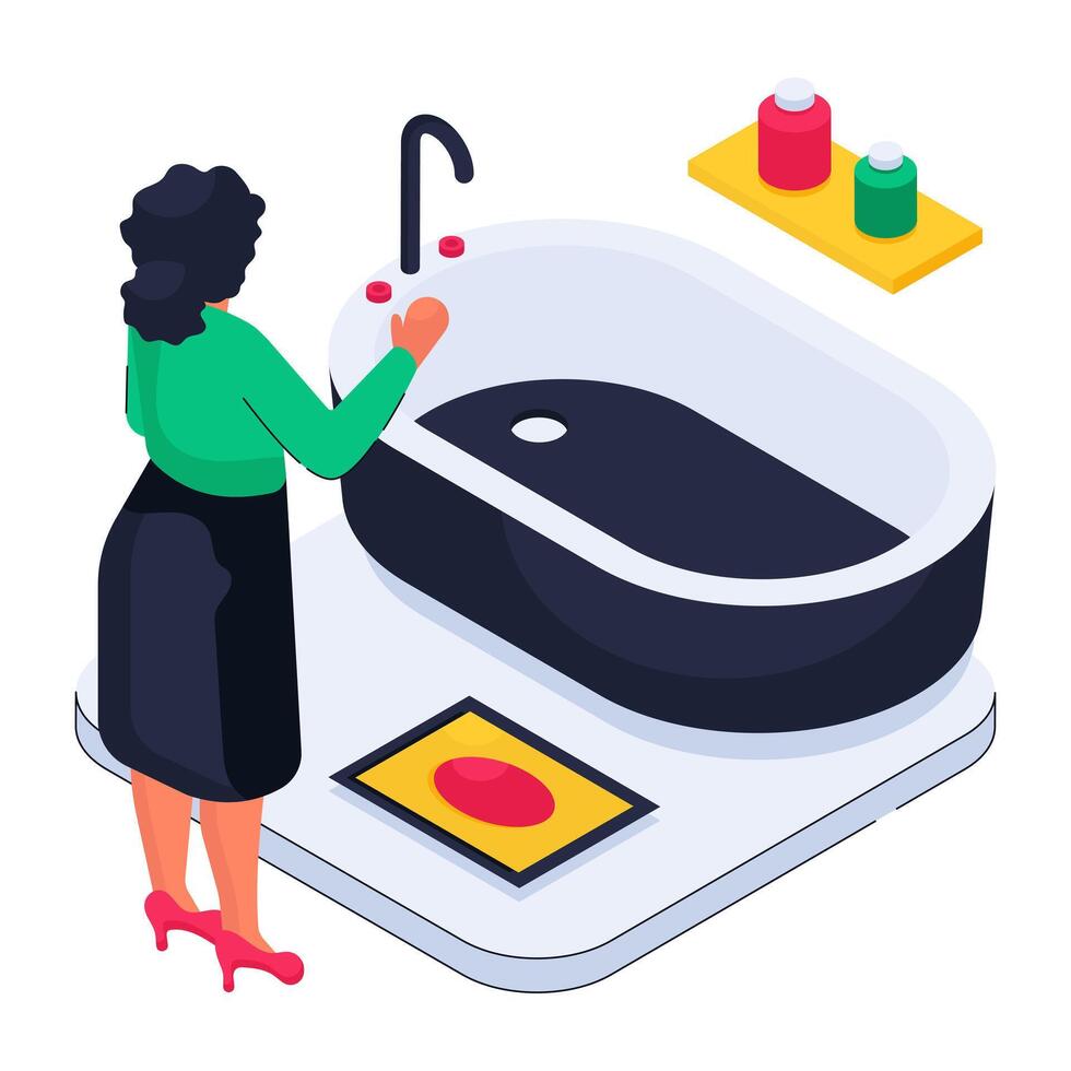 Trendy design of bathroom vector