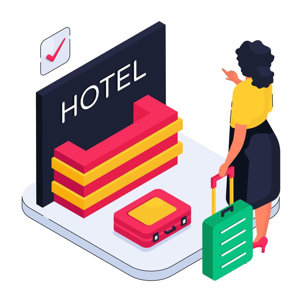A beautiful design illustration of hotel vector