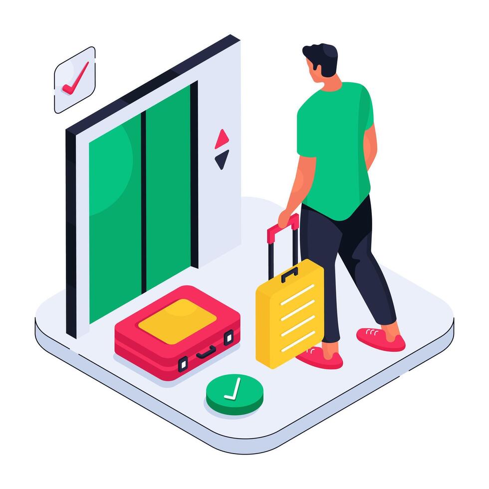 Creative design illustration of tourist vector
