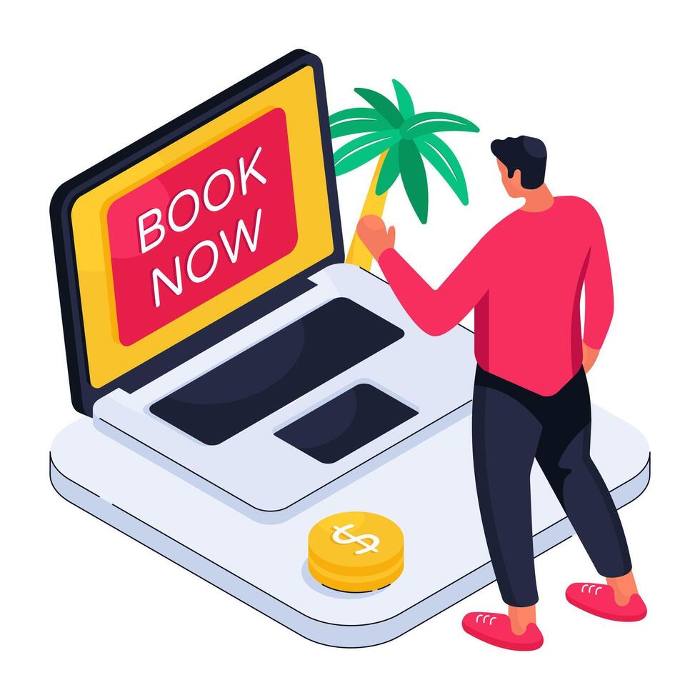 Perfect design illustration of online booking vector